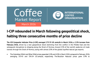 Reporte Mensual de Mercado de Café por la OIC Marzo 2026