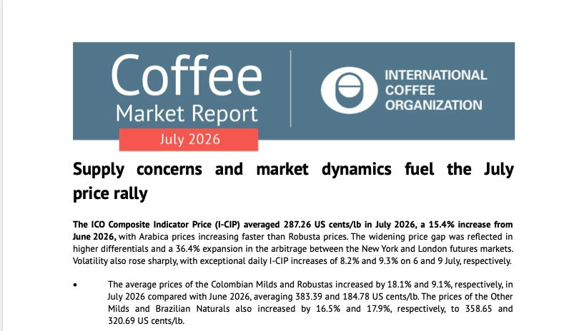 REPORTE DEL MERCADO DEL CAFÉ JULIO 2026